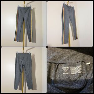 Mossimo Heather Gray Cotton Rainbow Ribbon Side Stripe Yoga Workout Pants sz Med